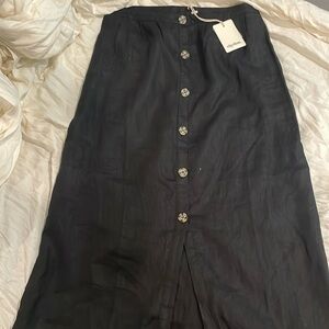 Rhythm Linen Amalfi button Up midi skirt